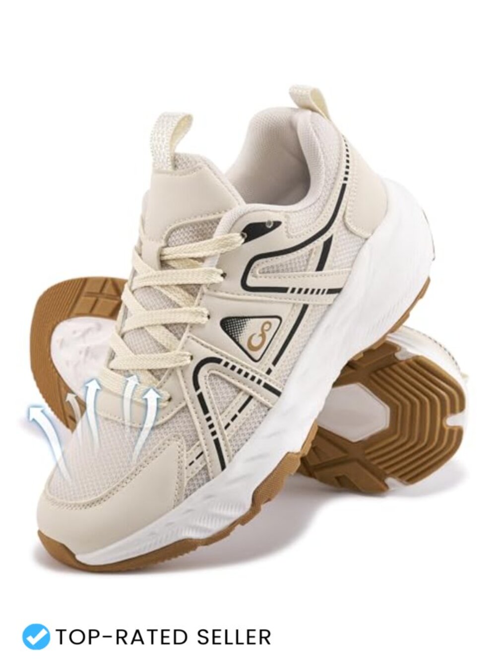 Women's Lightweight Cushioned Non Slip Walking Shoes Breathable Work Sneakers